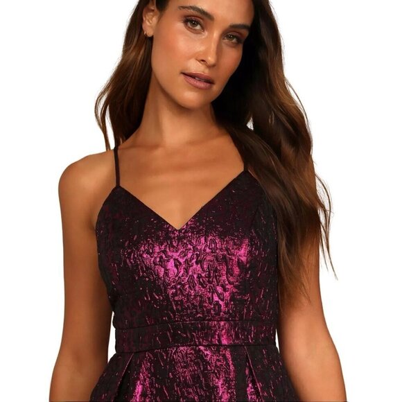 LULUS Spin The Night Purple Mini Dress Dance Sz S - Picture 11 of 15